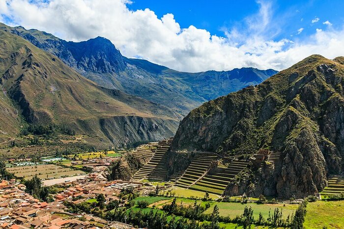 Terraced hillsides in Ollantaytambo