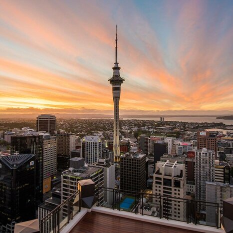 Enjoy the panoramic view of Auckland from Sky Tower