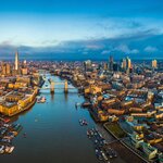 Twilight over London's River Thames