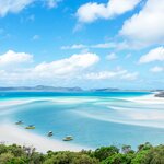 Whitehaven Beach is stretch along Whitsunday Island in Australia