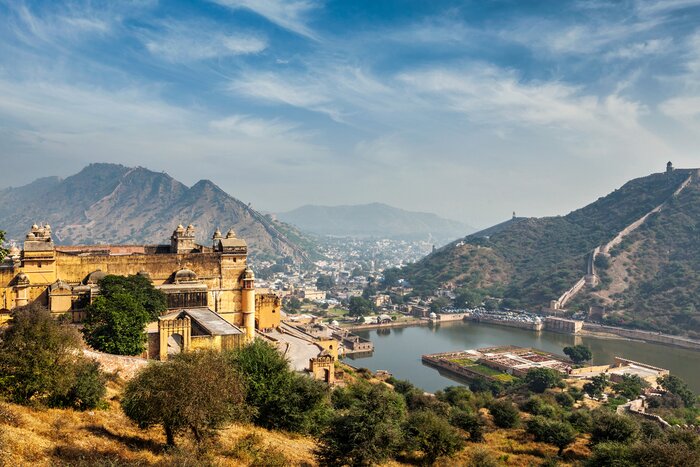 Amer Palace Fort and Lake Maota in Rajasthan
