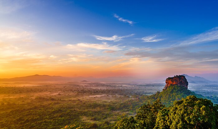 Sunrise across the Sigiriya Rock Fortress