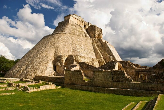 See the pyramids, friezes, sculptures, and carvings at the Maya site of Uxmal, Yucatán Peninsula