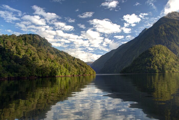 Cruise across remote Doubtful Sound on New Zealand's South Island