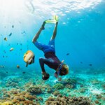 Take the children snorkeling on a family vacation to Thal