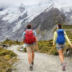With nice weather, you'll want to take to the trails in March, like this popular Hooker Valley Track in Aoraki / Mount Cook National Park