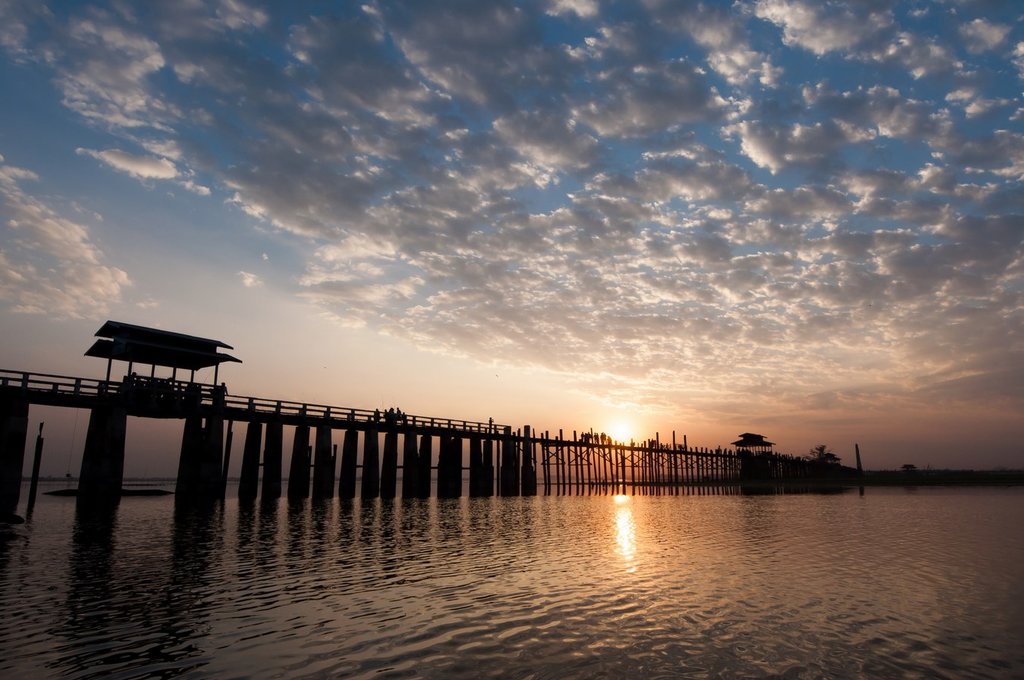 The U Bein Bridge is an excellent place to watch the sunset