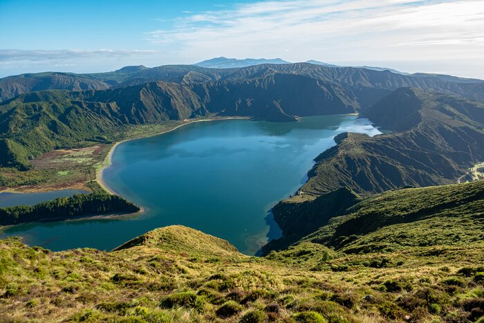 Hike for panoramic views of Lagoa do Fogo lake in São Miguel Island