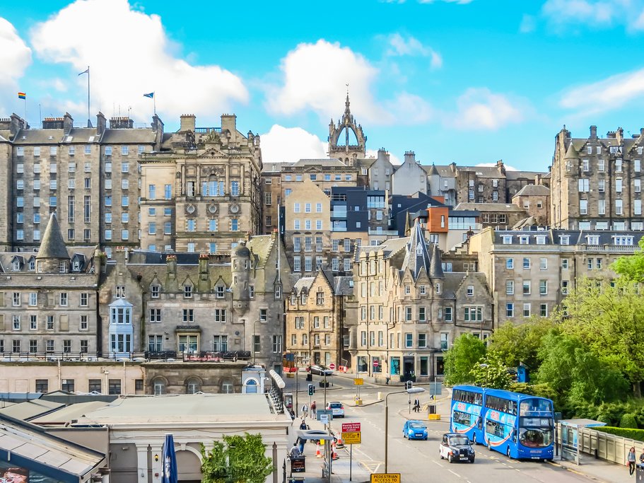 Cityscape of the Old Town Edinburgh, Scotland