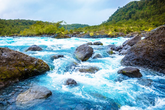 Blue Mountain River near Puerto Varas Chile