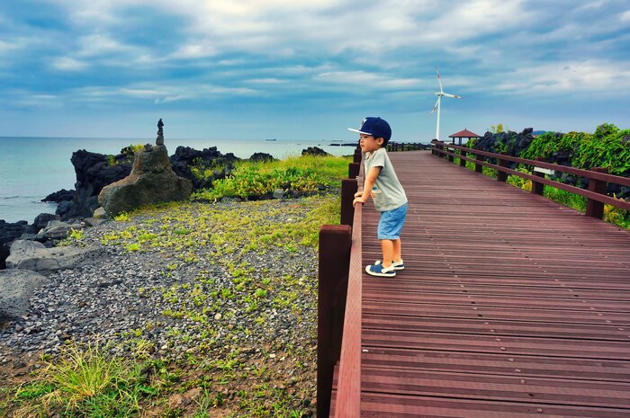End your family adventure on the scenic island of Jeju