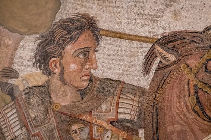 The Alexander Mosaic is a Roman floor mosaic originally from the House of the Faun in Pompeii