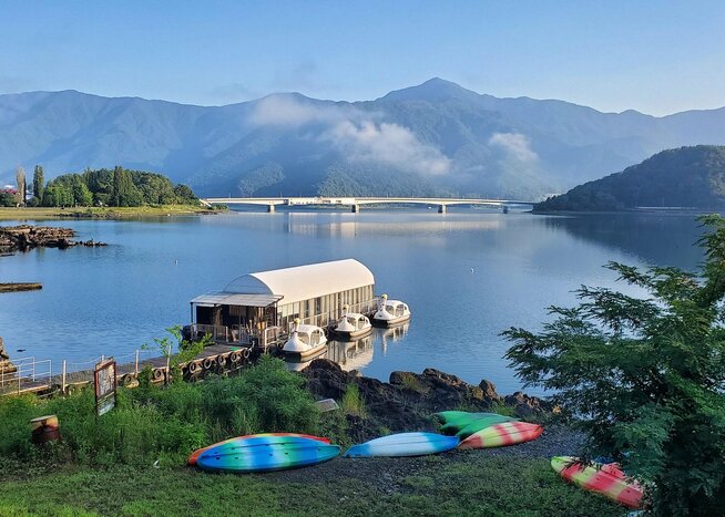 Kayaking on Lake Kawaguchiko with Mt. Fuji views