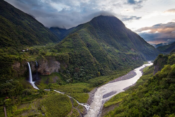 See dramatic waterfalls in Baños