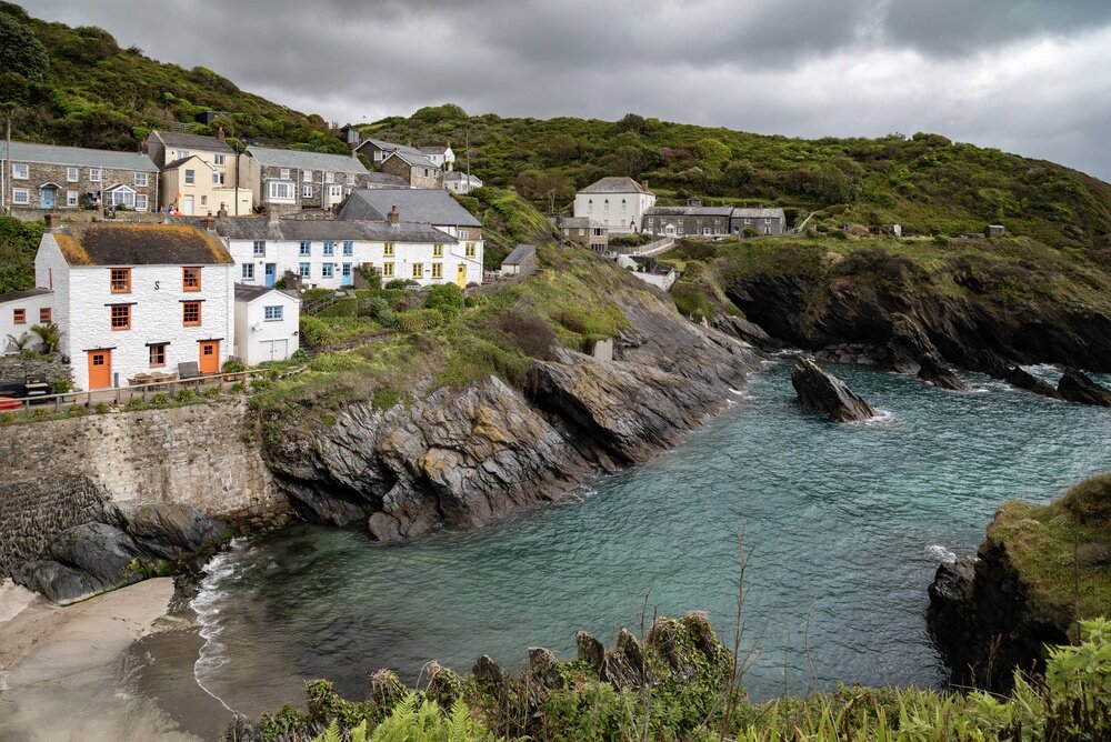 The harbor in the coastal village and port of Portloe on the south coast of Cornwall in the southwest of England