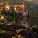 Sunset Over the Meteora Monasteries 