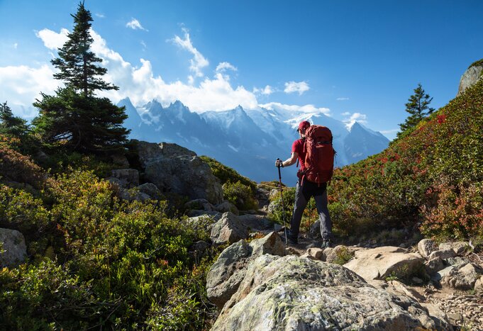 Hike on the famous Tour du Mont Blanc near Chamonix, France