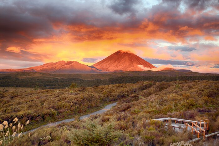 Sunset on Mount Ngauruhoe, Tongariro National Park