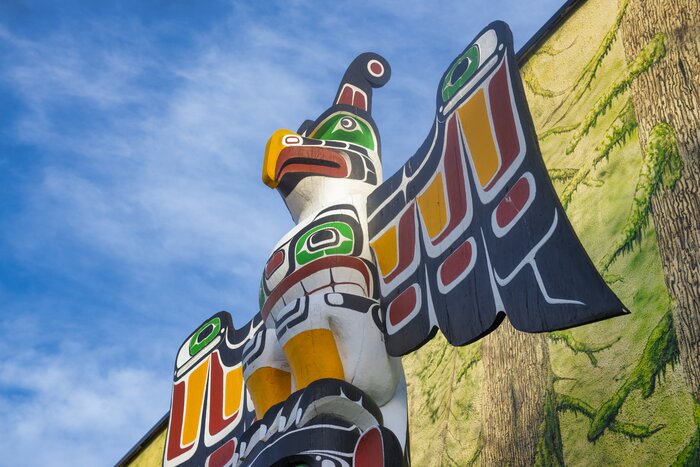 On a road trip of British Columbia you can seek out First Nations' totem poles on Vancouver Island