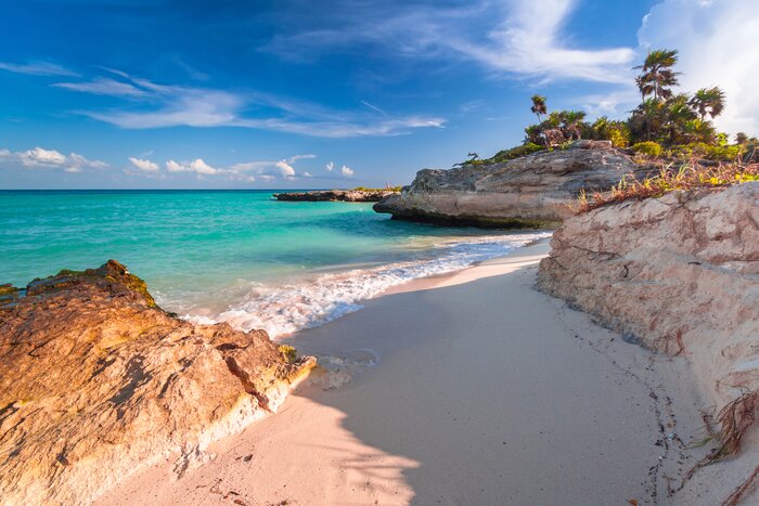 Lie out along the Caribbean at Playa del Carmen