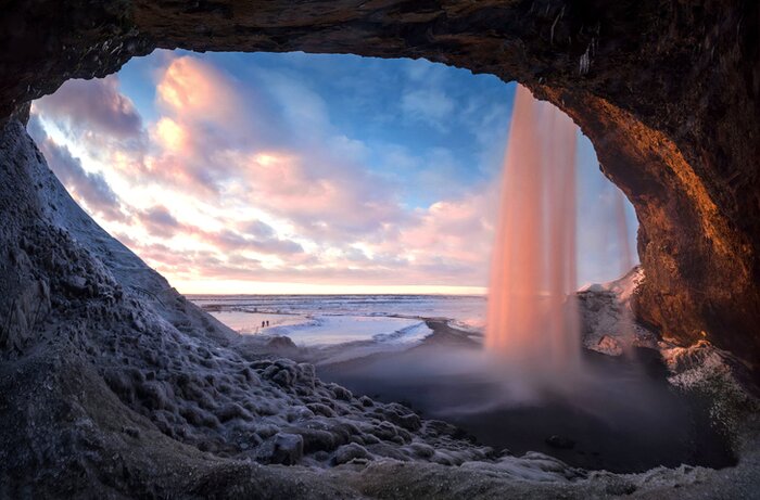 Seljalandsfoss at sunset
