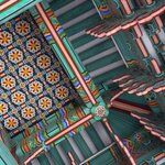 Colorful painted architecture of Changdeokgung palace in Seoul