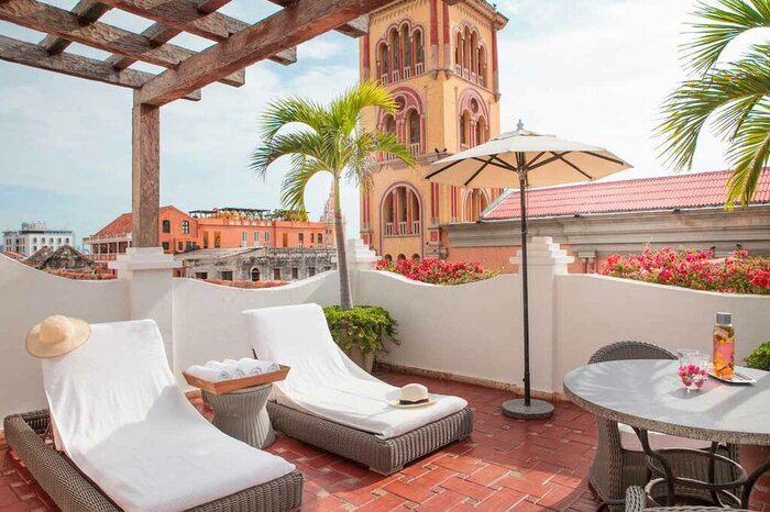 Views over Cartagena from the rooftop at your 5-star hotel (photo courtesy of Casa San Agustín)