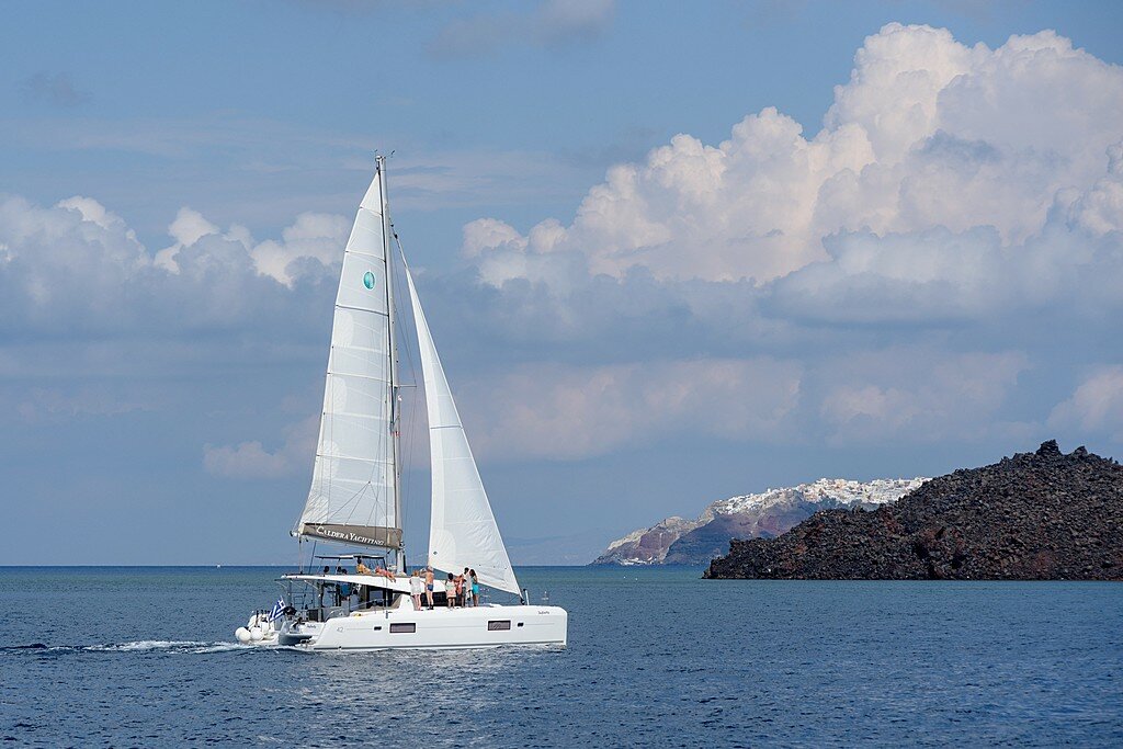 Catamaran cruise in Santorini