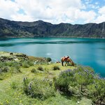 You'll horseback ride to exciting locales, like the edge of Ecuador's Quilotoa Lagoon