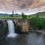 Hike to the Orkhon waterfall in central Mongolia while looking for wildlife