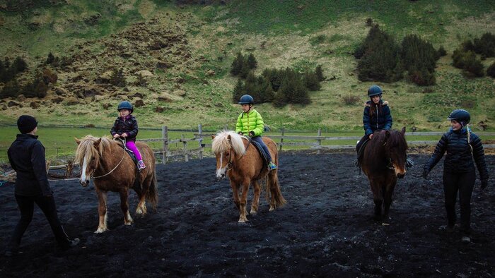 Family-Friendly Horse Riding on Black Sand Beach