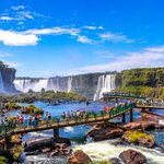 View of Iguazú Falls, the world's largest network of cascades from the Brazilian side