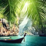 Beautiful waters and limestone karsts of Ko Lanta