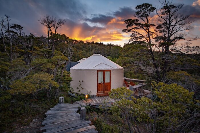 Mix camping with luxury at an eco-camp on the doorstep of Torres del Paine National Park (photo courtesy of Patagonia Camp)