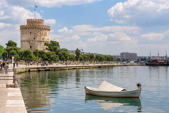 A view of the White Tower in Thessaloniki