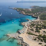 Aerial view of Cala Conta Beach, Ibiza