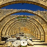 Stone arches at a former olive oil press in Apokoronas