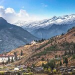 Thimphu framed by the Himalayas