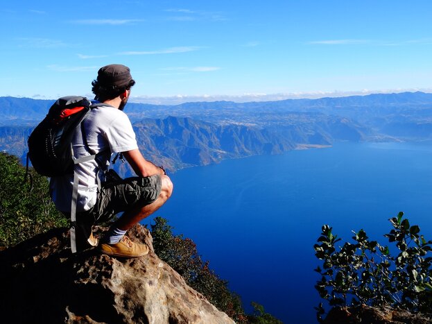 Take a day hike to San Pedro volcano overlooking Lake Atitlán