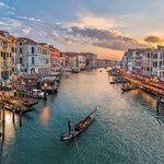 Sunset over Venice's Grand Canal