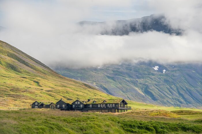 A private helicopter flight drops you at your remote Icelandic retreat (photo courtesy of Eleven Deplar Farm)