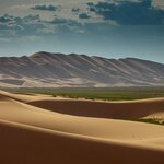 Sand dunes in Mongolia's Gobi Desert