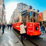 Trams in central Istanbul
