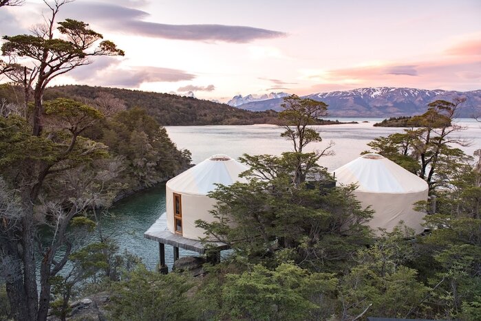Your luxury yurt is perched on the shores of Lago del Toro (photo courtesy of Patagonia Camp)