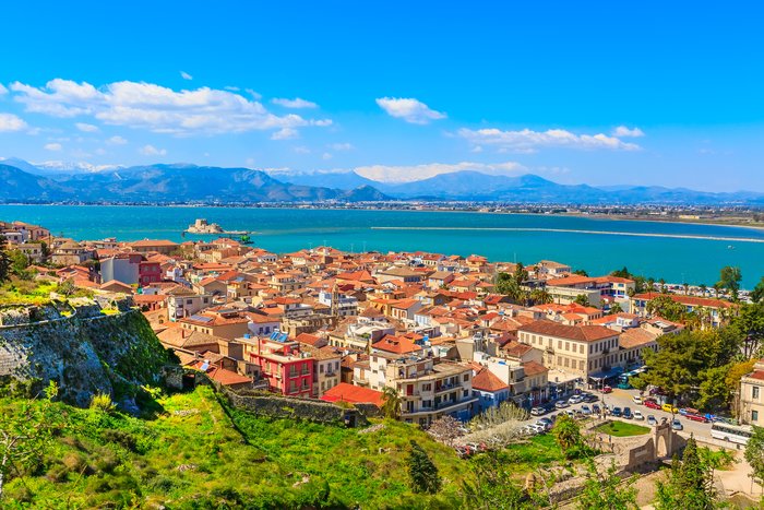 An aerial view of Nafplio