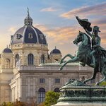 Heldenplatz Square and the Museum of Natural History dome in Vienna