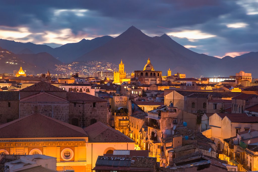 Palermo, Sicily at sunset