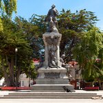 A memorial dedicated to Punta Arenas' local hero Ferdinand Magellan