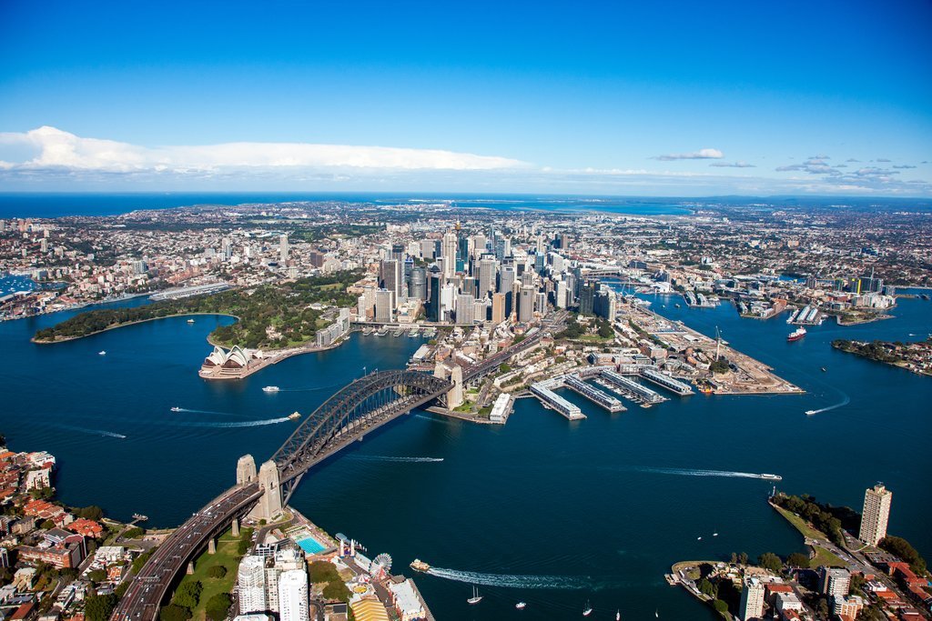 An aerial view of Sydney