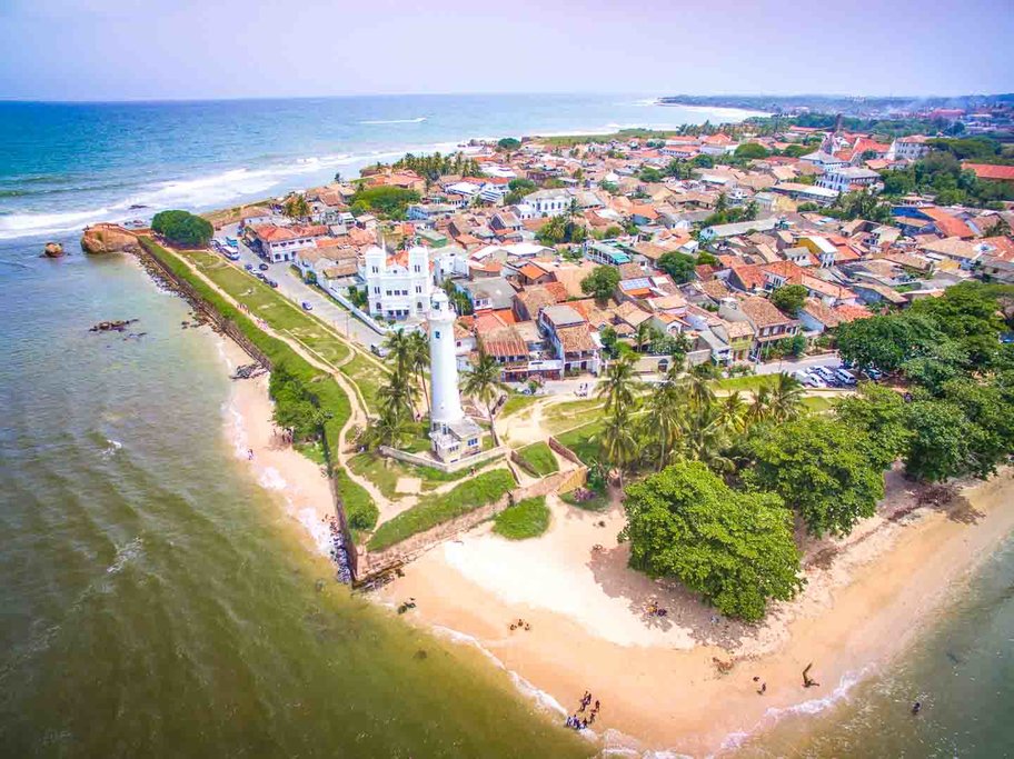 The historic fortified port of Galle Dutch Fort.